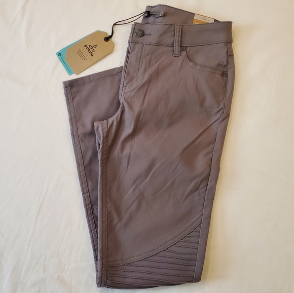 Prana Women's Brenna Moto Skinny Stretch 5 Pocket Pants Size‎ 8 Short Gray NWT - Picture 1 of 9
